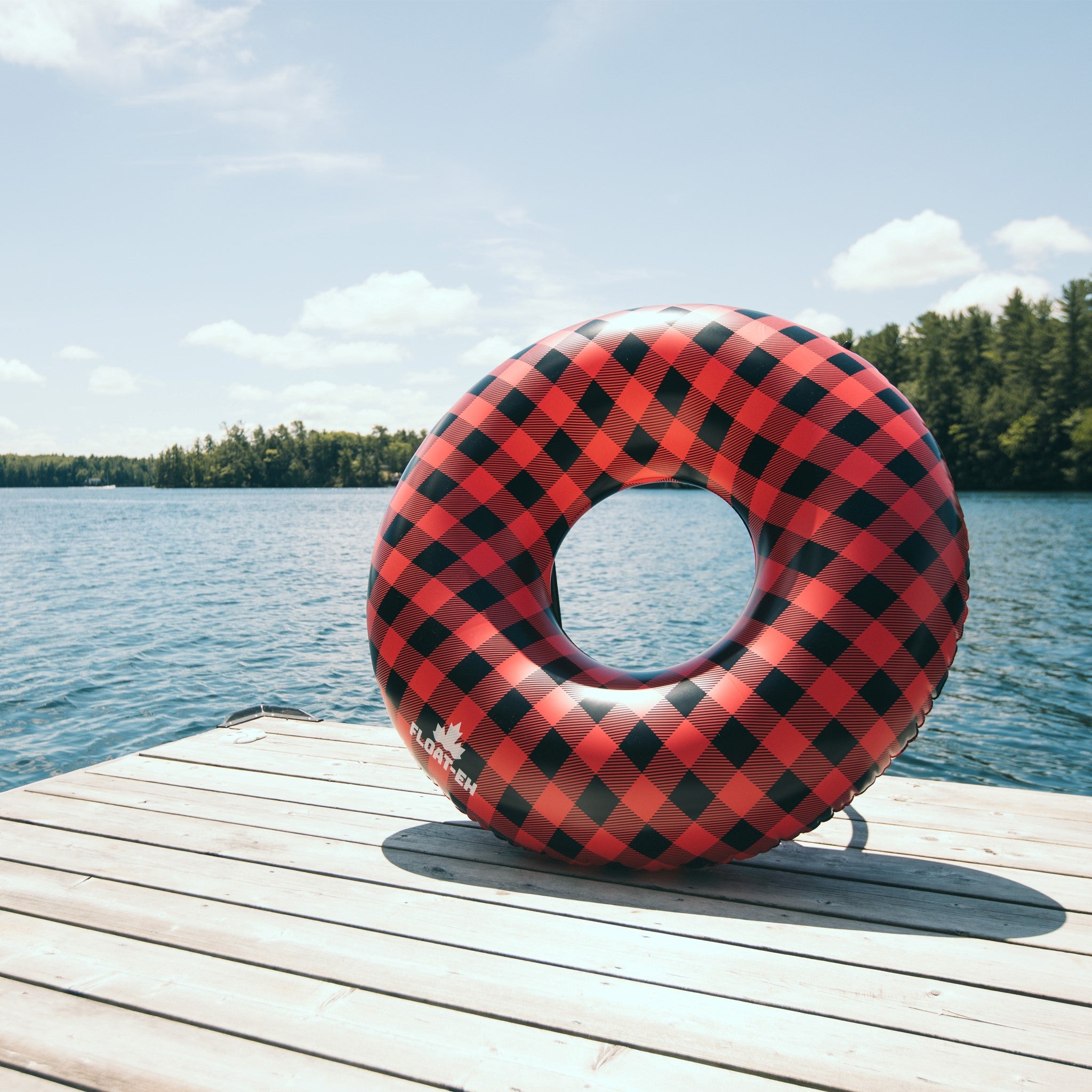 Buffalo Plaid Tube - Red Retro Pool Float | Swimming Pool Floats Canada